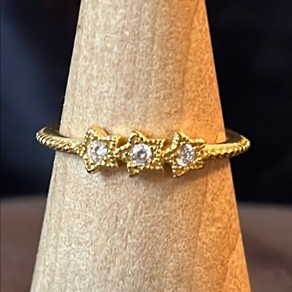 Celestial Stars Ring by PANDORA 
14k gold plating, size 7 - Picture 1 of 11